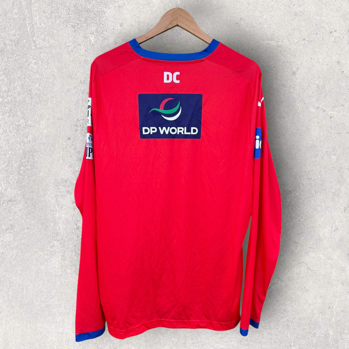 Delhi Capitals IPL Cricket Puma Red Coaches Training Long Sleeve Shirt