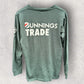 Bunnings Warehouse Trade Green Long Sleeve Tradesman Shirt