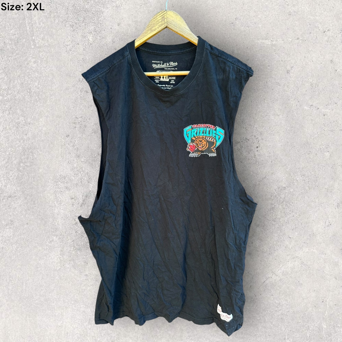 VANCOUVER GRIZZLIES NBA HARDWOOD CLASSIC BLACK SINGLET/TANK TOP