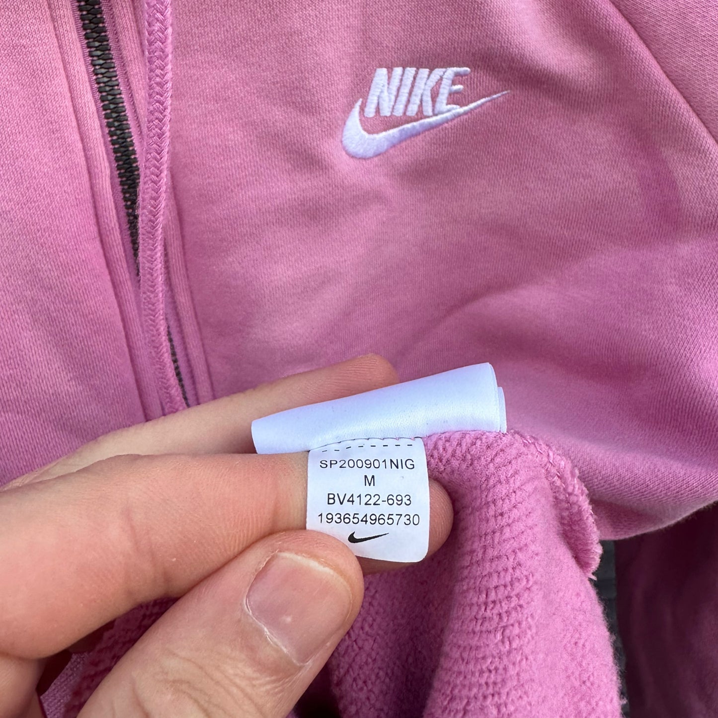 NIKE WOMENS PINK HOODED JUMPER