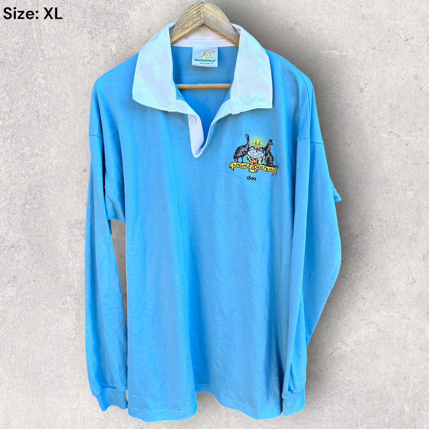 Australian Wallabies 1899 Blue Retro Long Sleeve Rugby Union Jersey