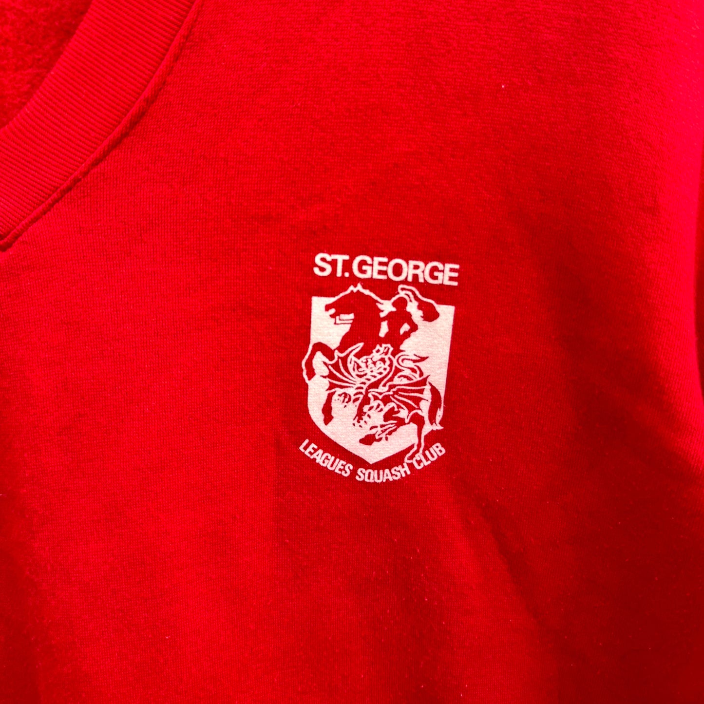 ST GEORGE LEAGUES CLUB VINTAGE SQUASH RED SWEATER