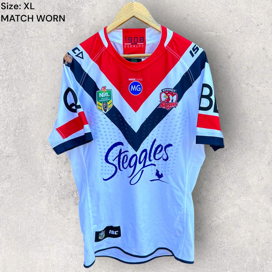SYDNEY ROOSTERS 2018 AWAY MATCH WORN JERSEY BY BOYD CORDNER