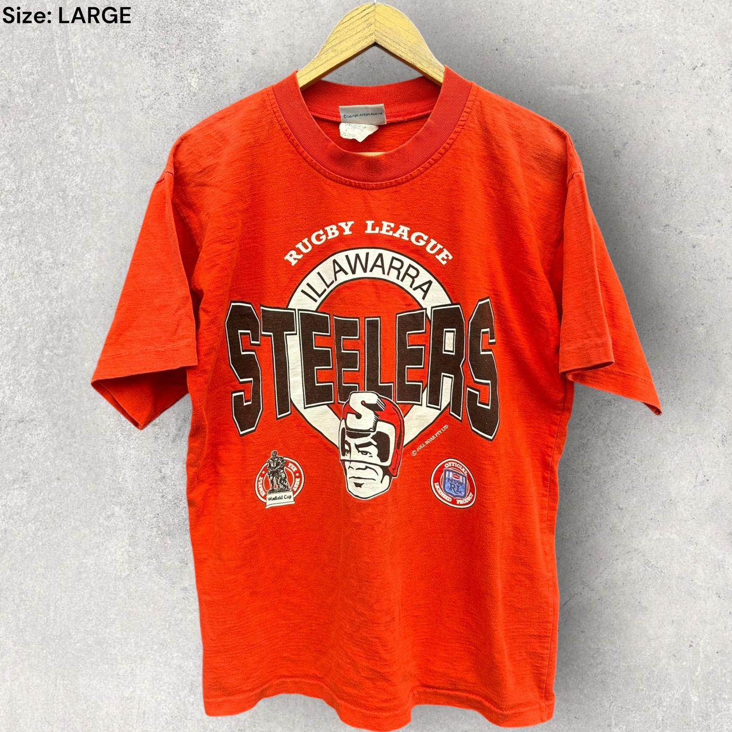 ILLAWARRA STEELERS NSWRL FULL BOAR VINTAGE RUGBY LEAGUE SHIRT