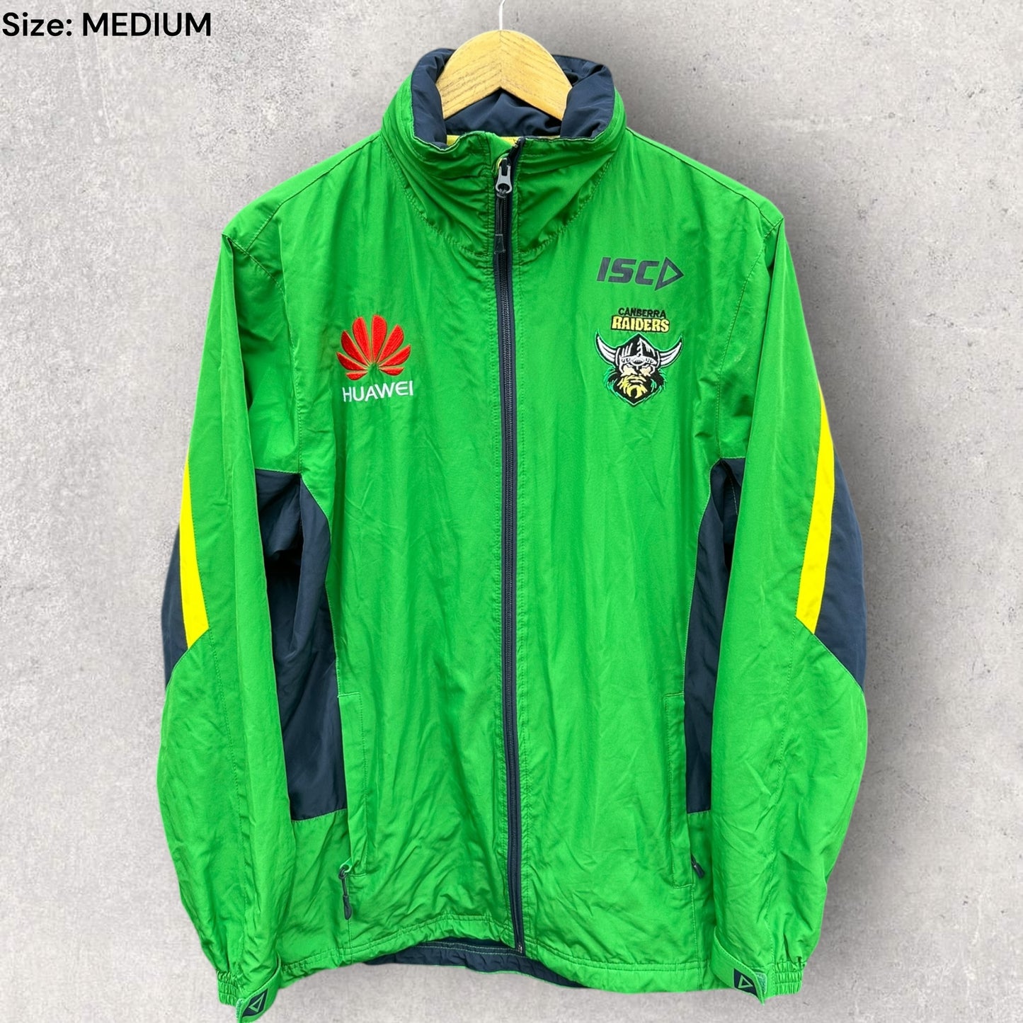 Canberra Raiders ISC Green Windbreaker Hooded Full Zip Jacket