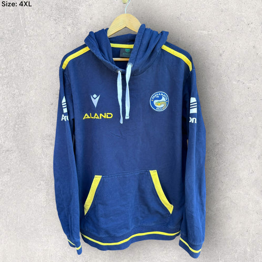 PARRAMATTA EELS MACRON BLUE PULLOVER HOODED JUMPER