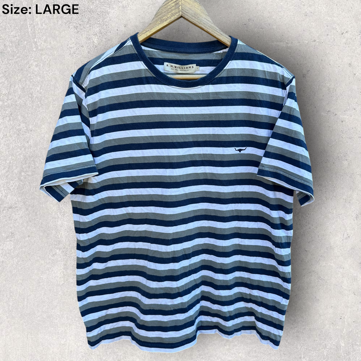 RM Williams Stripped Blue/White/Green Shirt