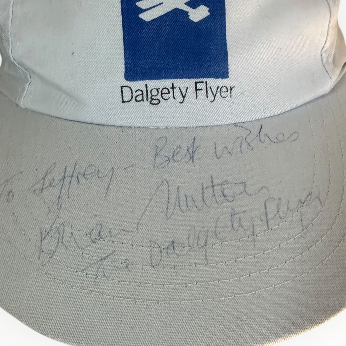 Dalgety Flyer Vintage 5 Panel Hat Signed by Brian Milton