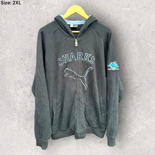 CRONULLA SHARKS PUMA VINTAGE FULL ZIP HOODIE