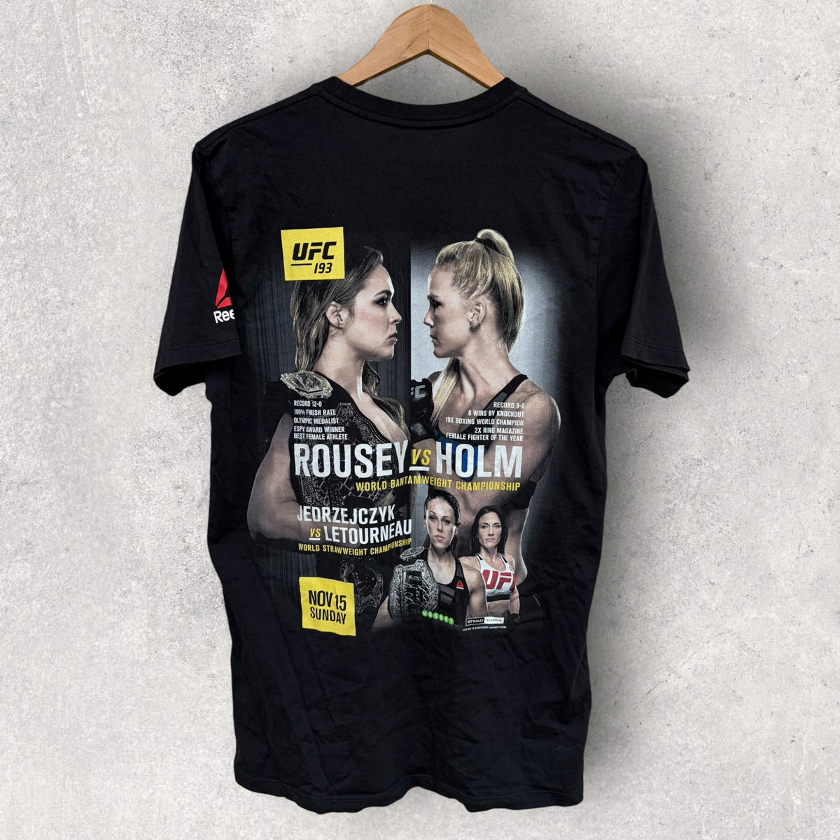 UFC 193 Rousey V Holm Promotional Black T-shirt