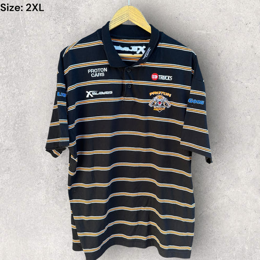Wests Tigers X-Blades Stripped Media Polo Shirt