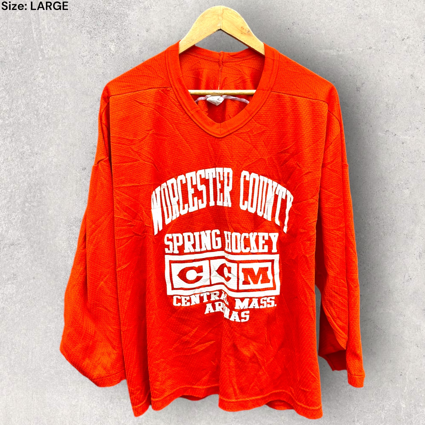 WORCESTER COUNTY CCM VINTAGE HOCKEY JERSEY