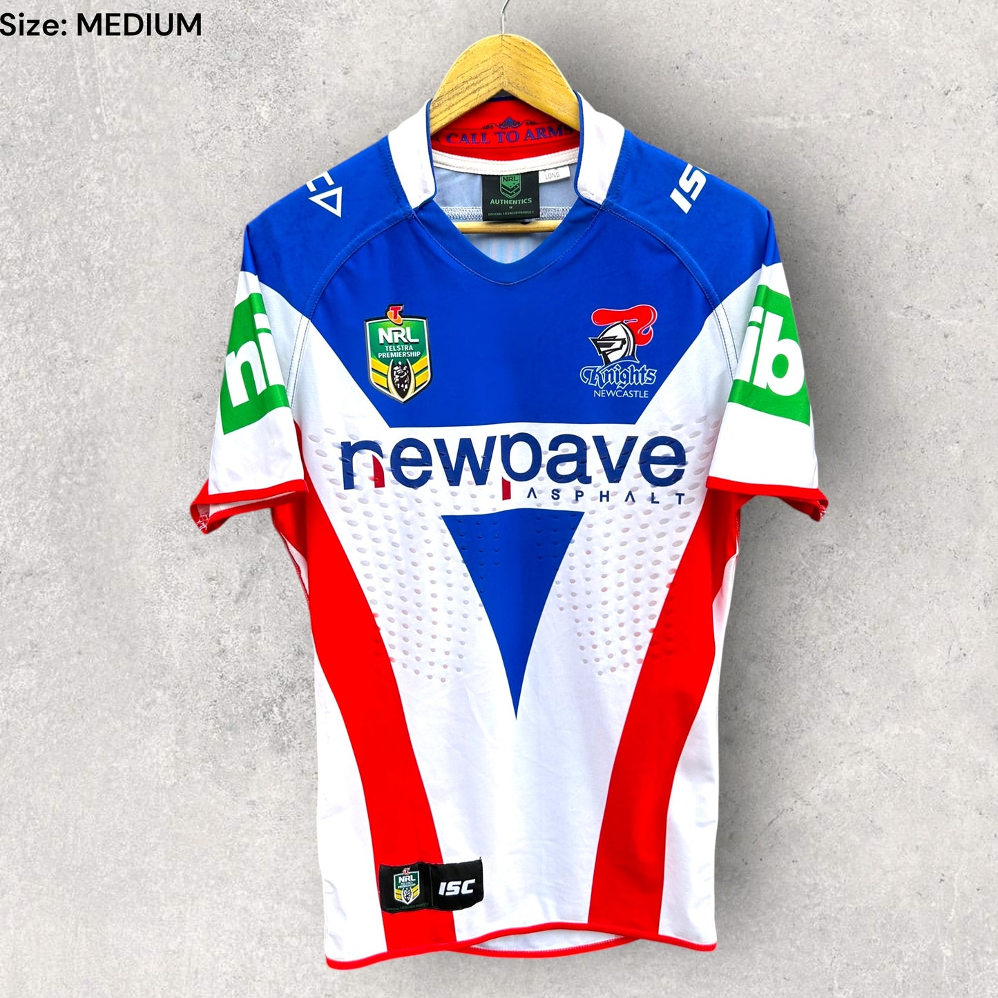 Newcastle Knights 2015 Away Player Issued Match Rugby League Jersey