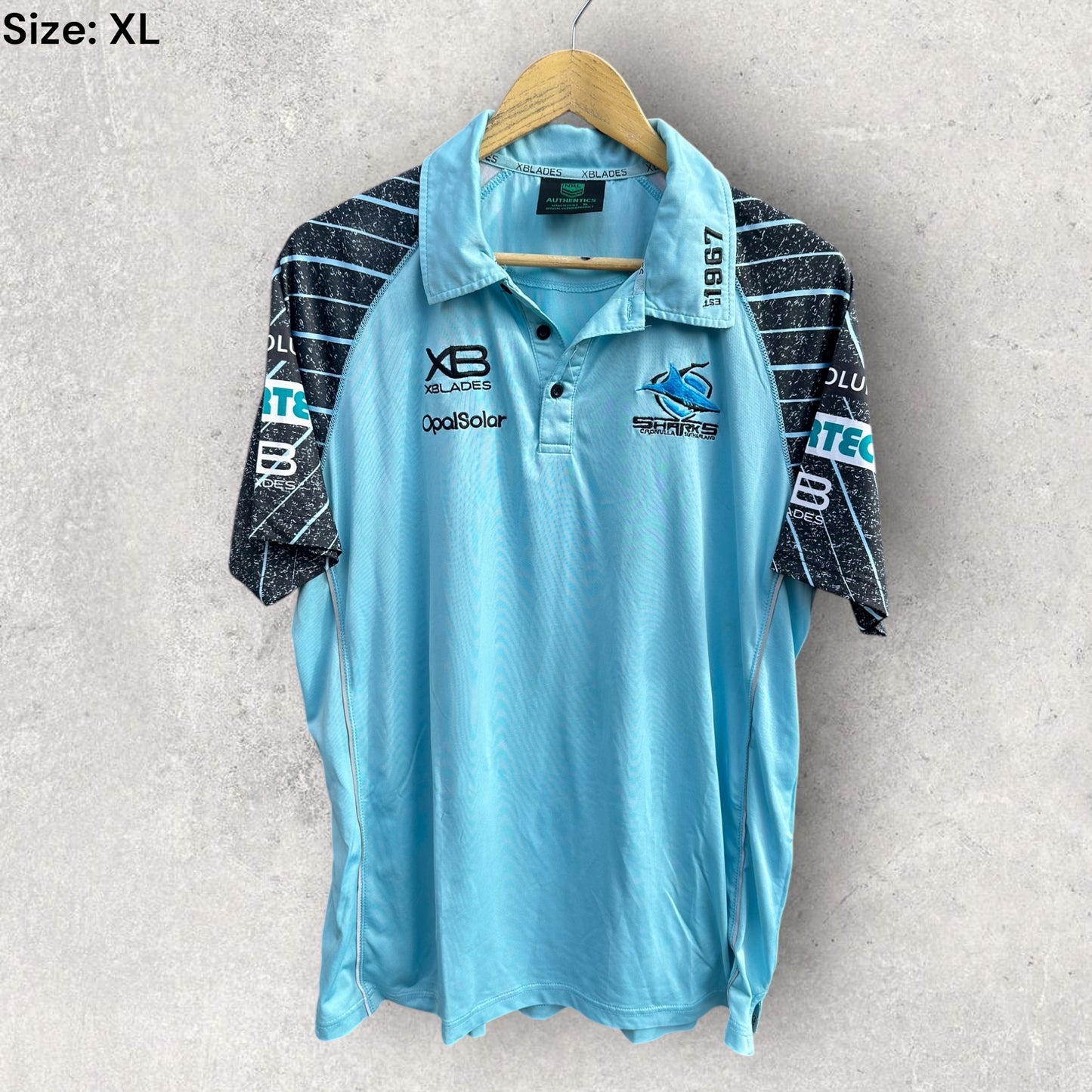 Cronulla Sharks X-Blades 2018 Media Polo Rugby League Shirt