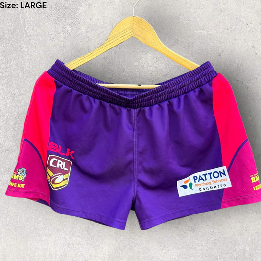 WODEN VALLEY TRADIES RAMS BLK LADIES DAY MATCH SHORTS RUGBY LEAGUE