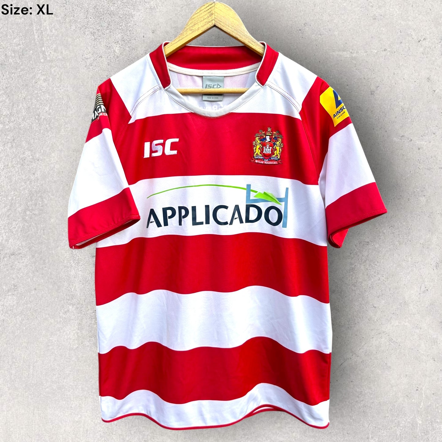 WIGAN WARRIORS 2013 ISC RUGBY LEAGUE JERSEY