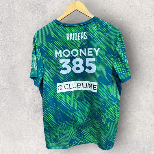 TREY MOONEY CANBERRA RAIDERS 2025 RUN OUT SHIRT PLAYER WORN