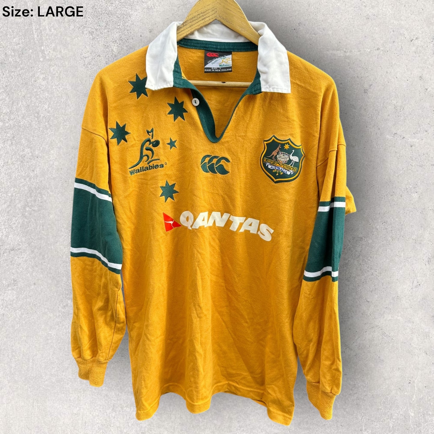 Australian Wallabies Rugby Union Long Sleeve Vintage Canterbury Jersey