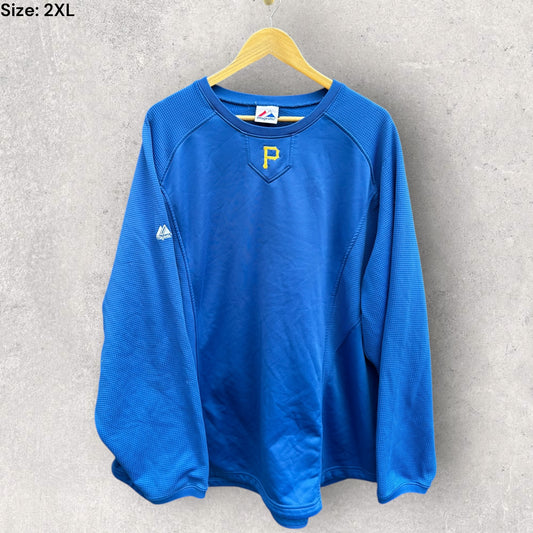 PITTSBURGH PIRATES MAJESTIC BLUE PULLOVER JUMPER