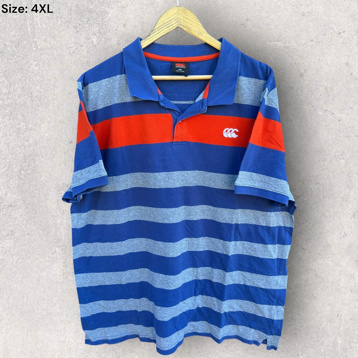 CANTERBURY BLUE/ORANGE/GREY POLO SHIRT