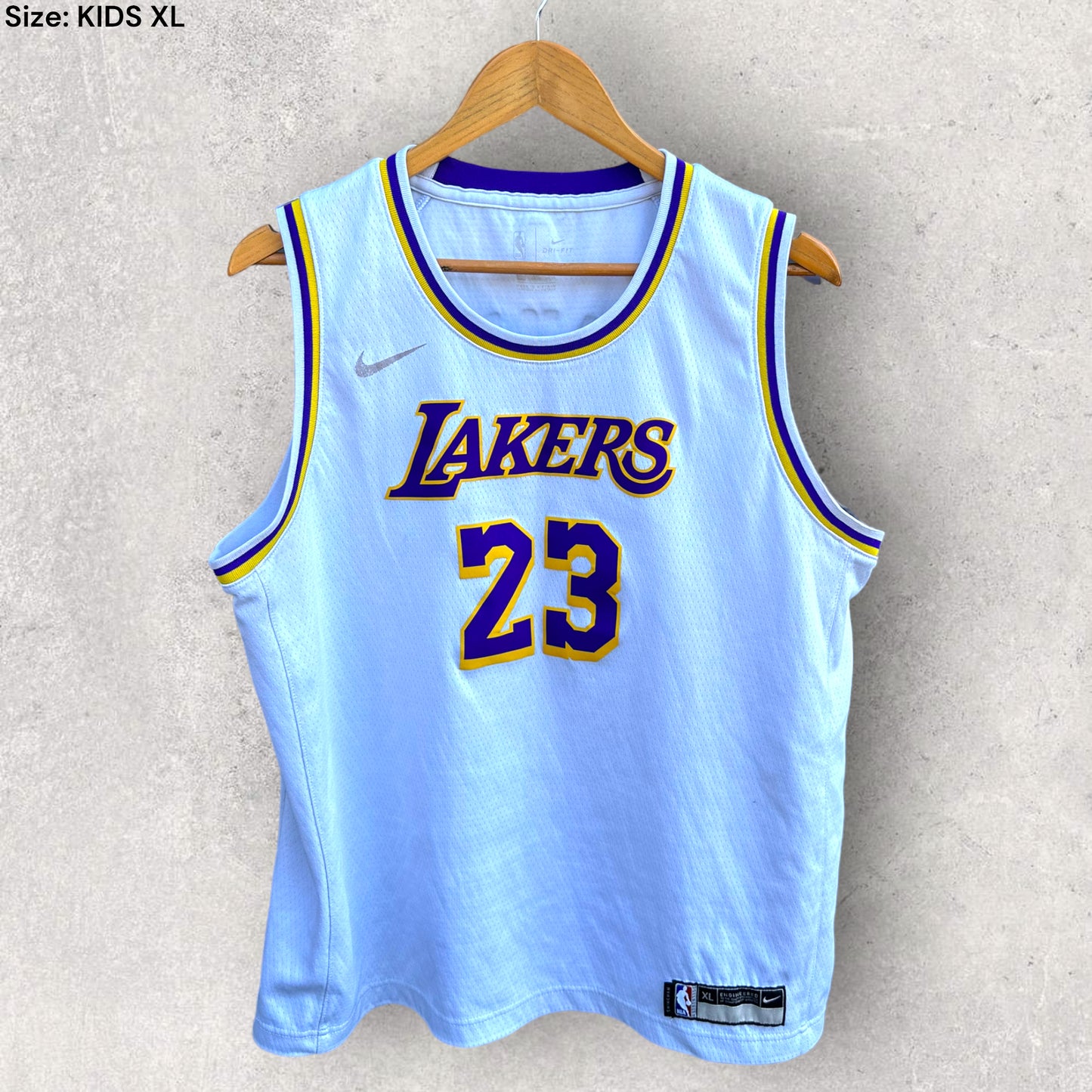 LEBRON JAMES LA LAKERS NIKE KIDS WHITE JERSEY