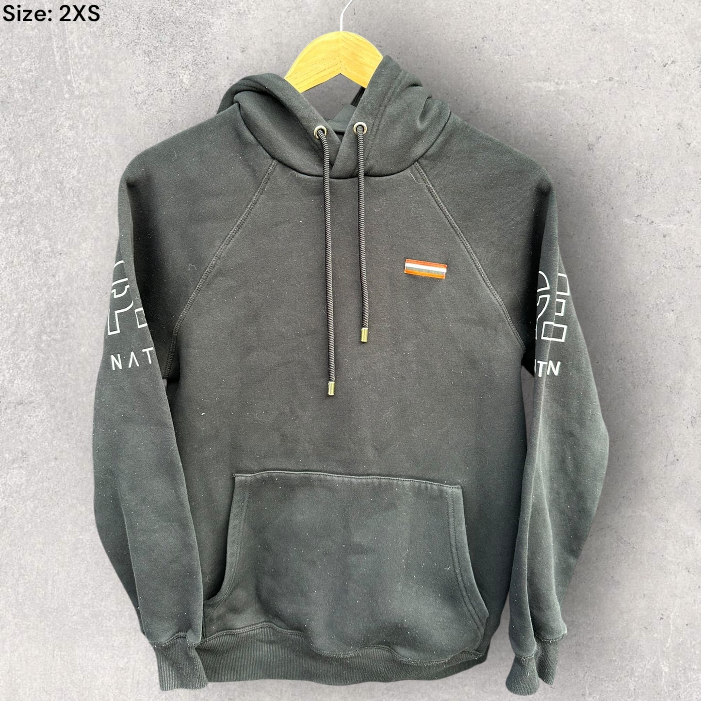 PE NATION BLACK PULLOVER HOODED JUMPER