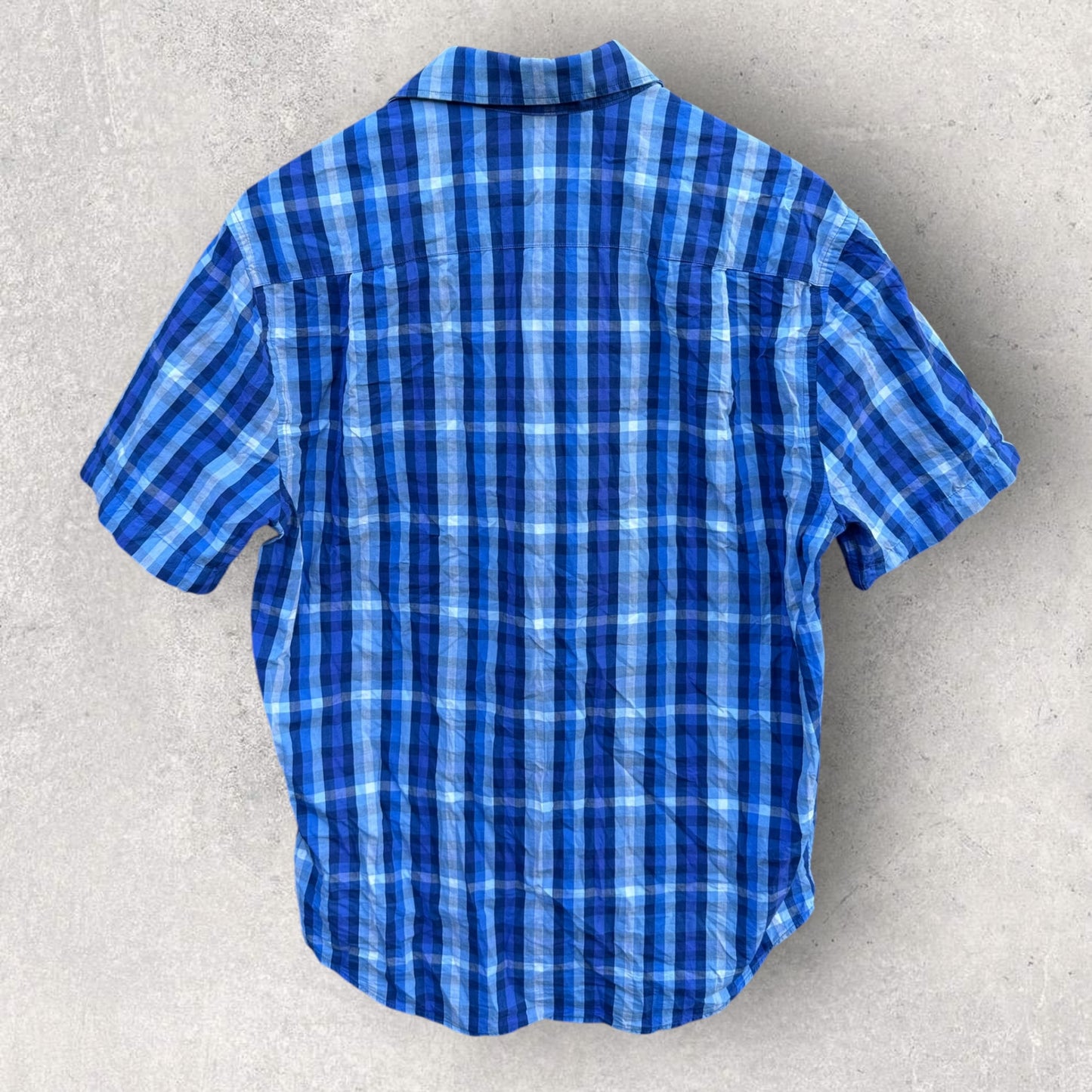 RM WILLIAMS BLUE SHORT SLEEVE CHECKERED SHIRT