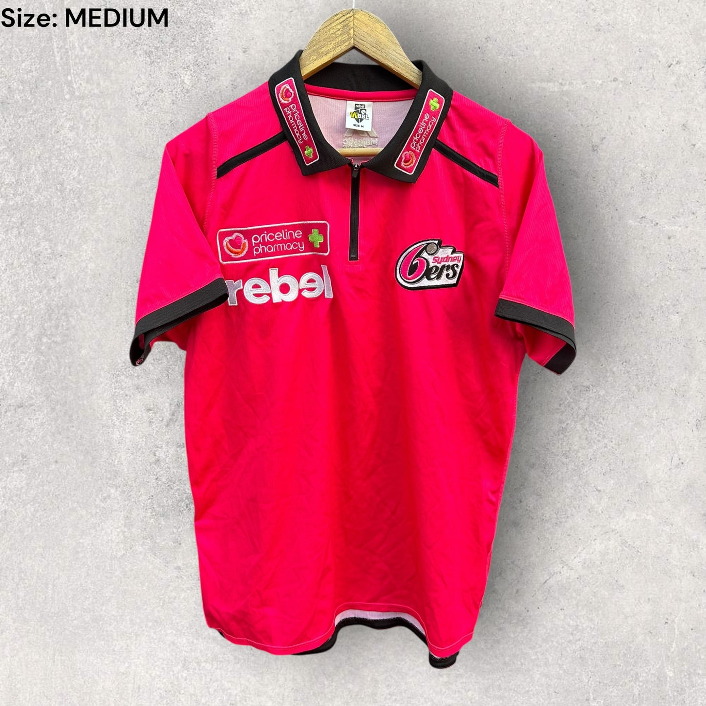 Sydney 6ers WBBL Cricket Pink Player Issued Media Polo Shirt