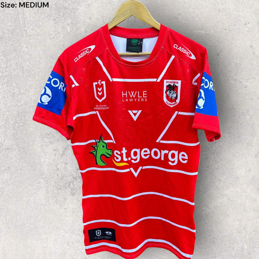 ST GEORGE ILLAWARRA DRAGONS 2022 AWAY PLAYER WORN MATCH JERSEY - S FINAU