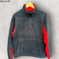 NIKE HALF ZIP BLACK & RED VINTAGE PULLOVER FLEECE JUMPER