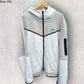 NIKE TECH FLEECE WINDRUNNER JACKET WHITE/IRON GREY & BALLISTIC BLUE