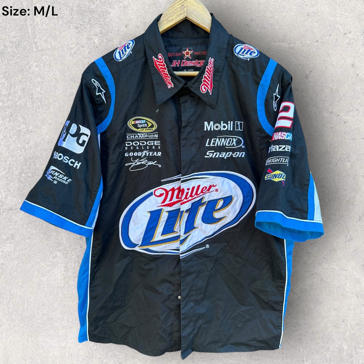 MILLER LITE NASCAR PIT CREW KURT BUSCH SHIRT