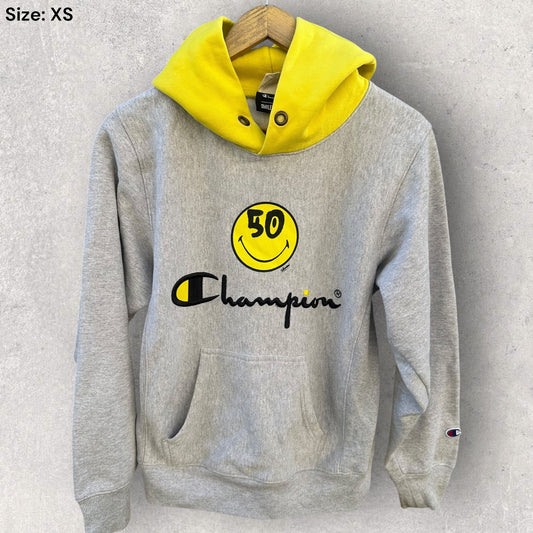 SMILEY X CHAMPION LIMITED EDITION 50TH ANNIVERSARY HOODED JUMPER