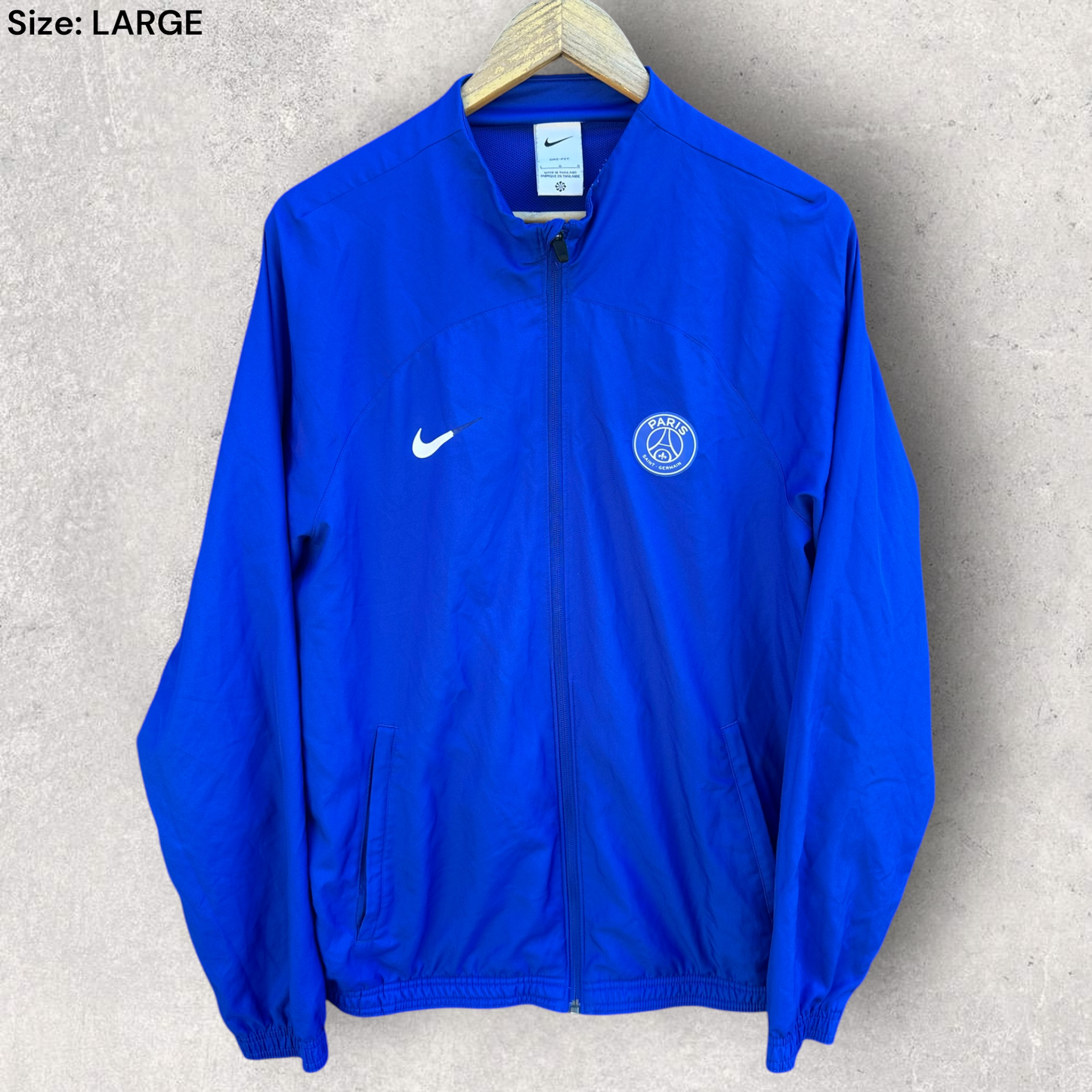 PSG Paris Saint Germain Nike Dri-Fit Blue Full Zip Football Jacket