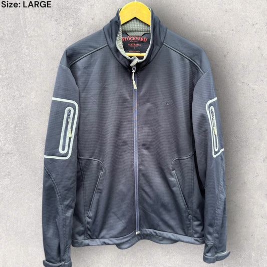 RM WILLIAMS BLUE STOCKYARD FULL ZIP JACKET