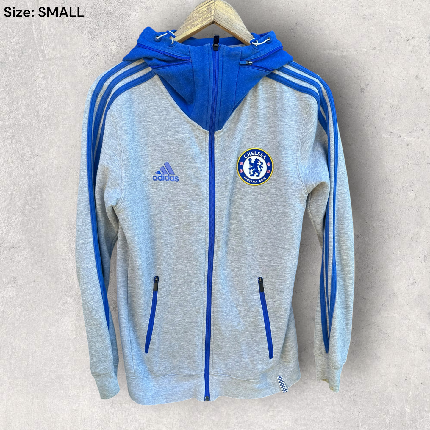 Chelsea FC 2012 Adidas Football Grey Hooded Full Zip Jacket