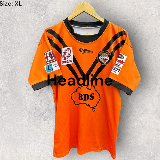 EASTS TIGERS QLD RUGBY LEAGUE PLAYER WORN MATCH JERSEY