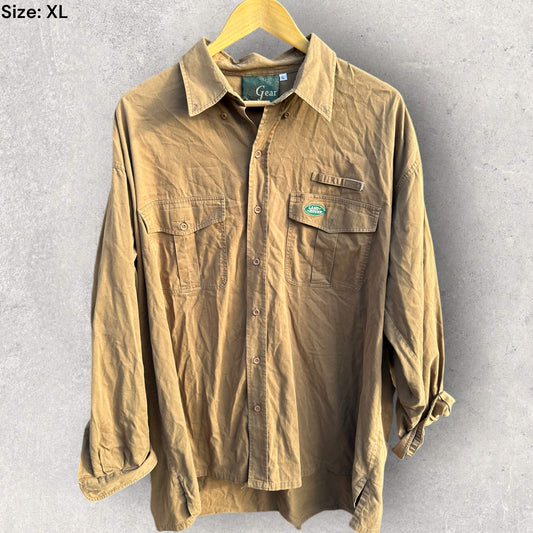 LAND ROVER VINTAGE LONG SLEEVE BROWN SHIRT