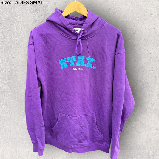 STAX OFFICIAL PURPLE PULLOVER CREW NECK HOPDED JUMPER