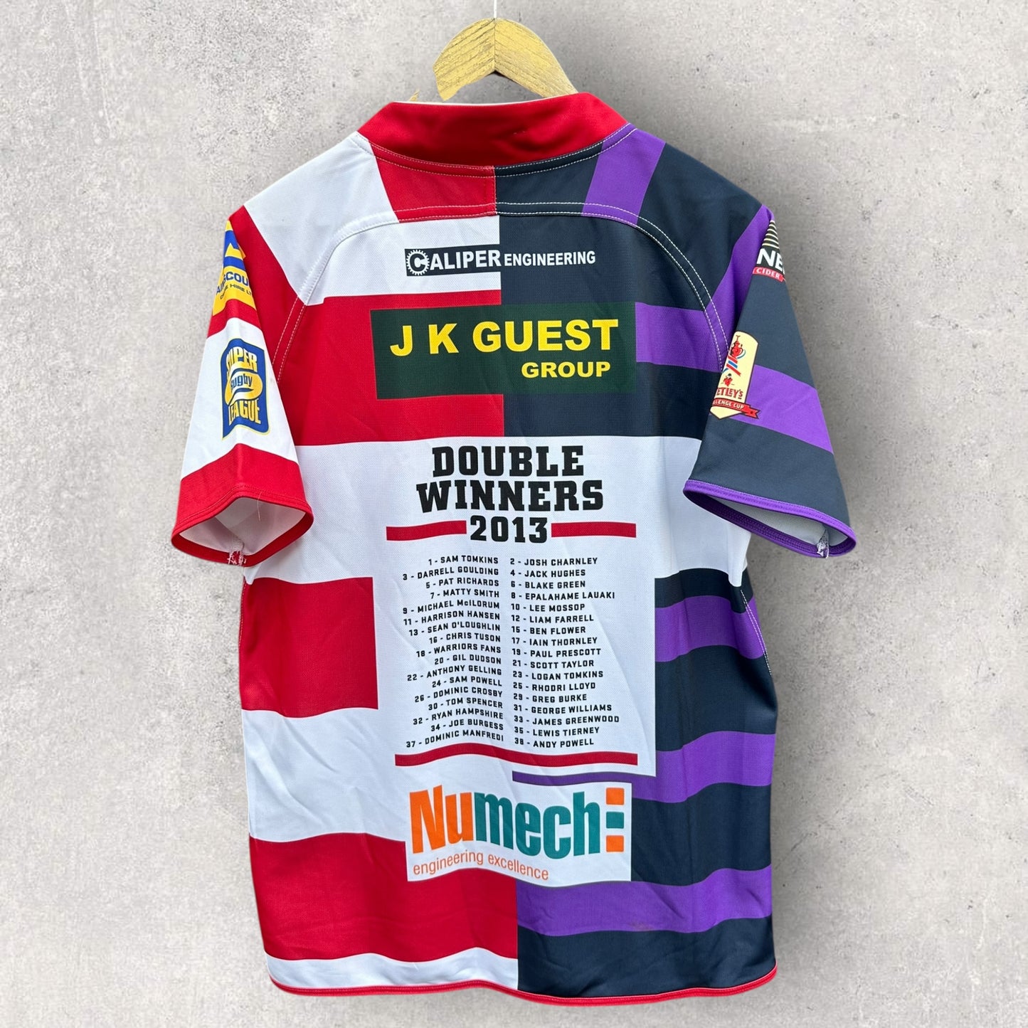 WIGAN WARRIORS 2013 DOUBLE WINNERS ISC SUPERLEAGUE JERSEY