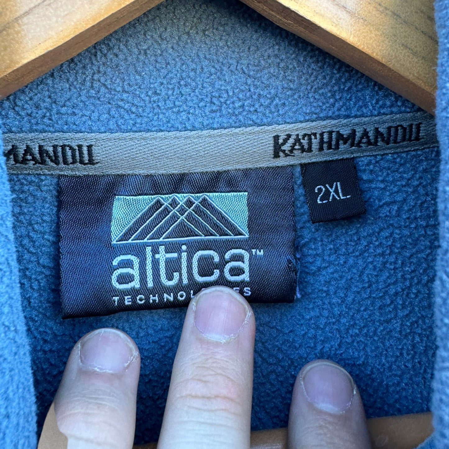 KATHMANDU ALTICA VINTAGE BLUE FLEECE HALF ZIP JUMPER