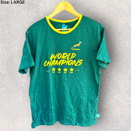 SOUTH AFRICAN SPRINGBOKS RUGBY UNION WORLD CHAMPIONS T-SHIRT