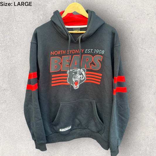 NORTH SYDNEY BEARS BLACK HOODED RUGBY LEAGUE JUMPER