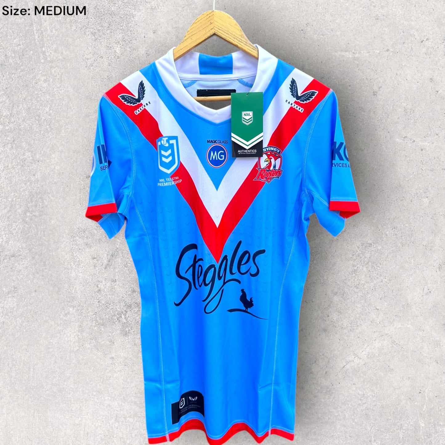 SYDNEY ROOSTERS CASTORE 2021 ANZAC DAY PLAYER CUT JERSEY NEW WITH TAGS