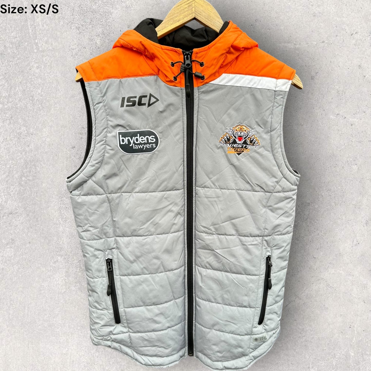 Wests Tigers ISC Grey Sleeveless Puffer Vest Nrl