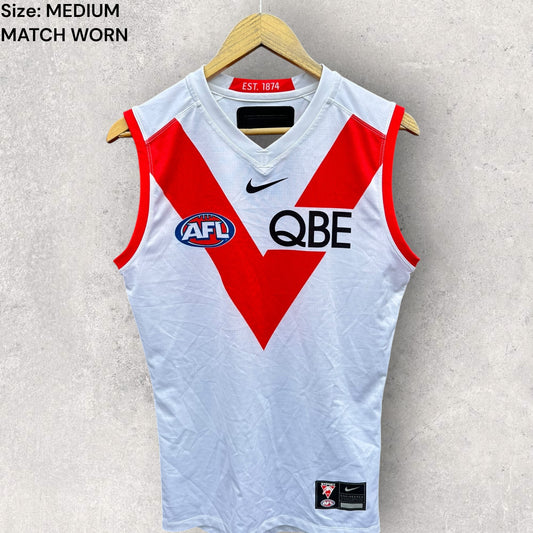 SYDNEY SWANS AWAY NIKE 2024 MATCH WORN GUERNSEY CAIDEN CLEARY