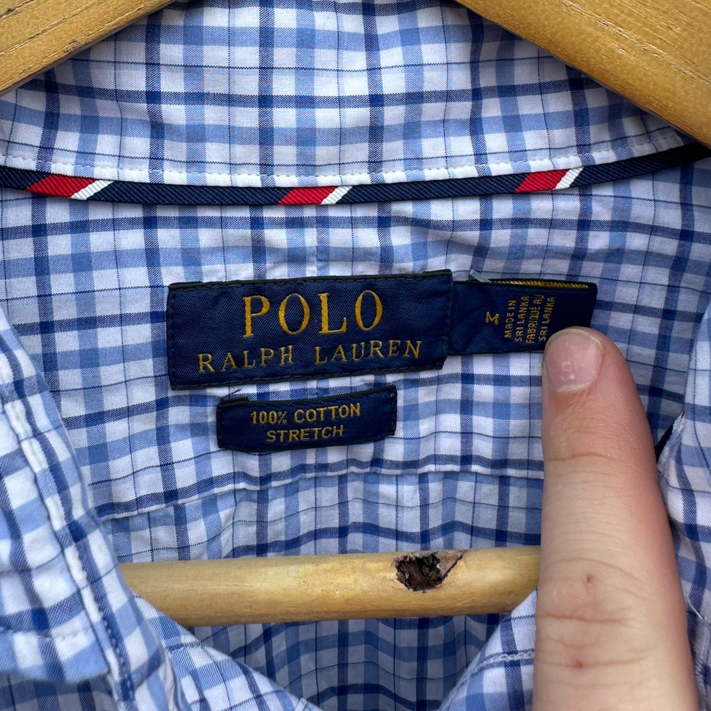 RALPH LAUREN POLO LONG SLEEVE BLUE & WHITE BUTTON UP SHIRT