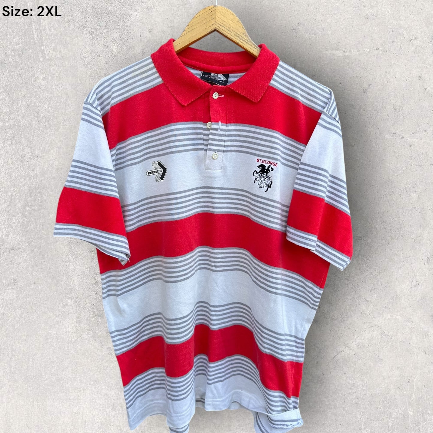 ST GEORGE DRAGONS PEERLESS VINTAGE RUGBY LEAGUE POLO SHIRT