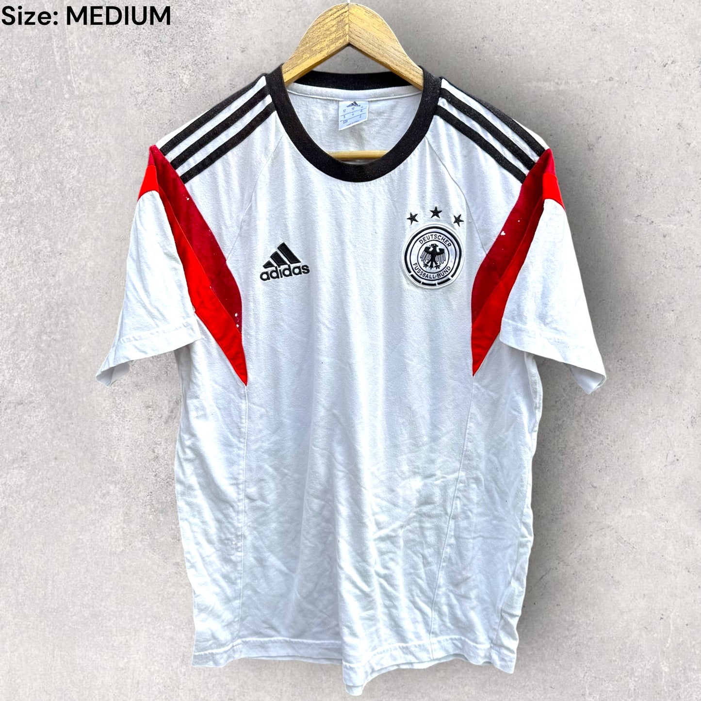 GERMANY ADIDAS WHITE COTTON FOOTBALL SHIRT
