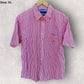 Nautica Short Sleeve Button Up Red & White Shirt